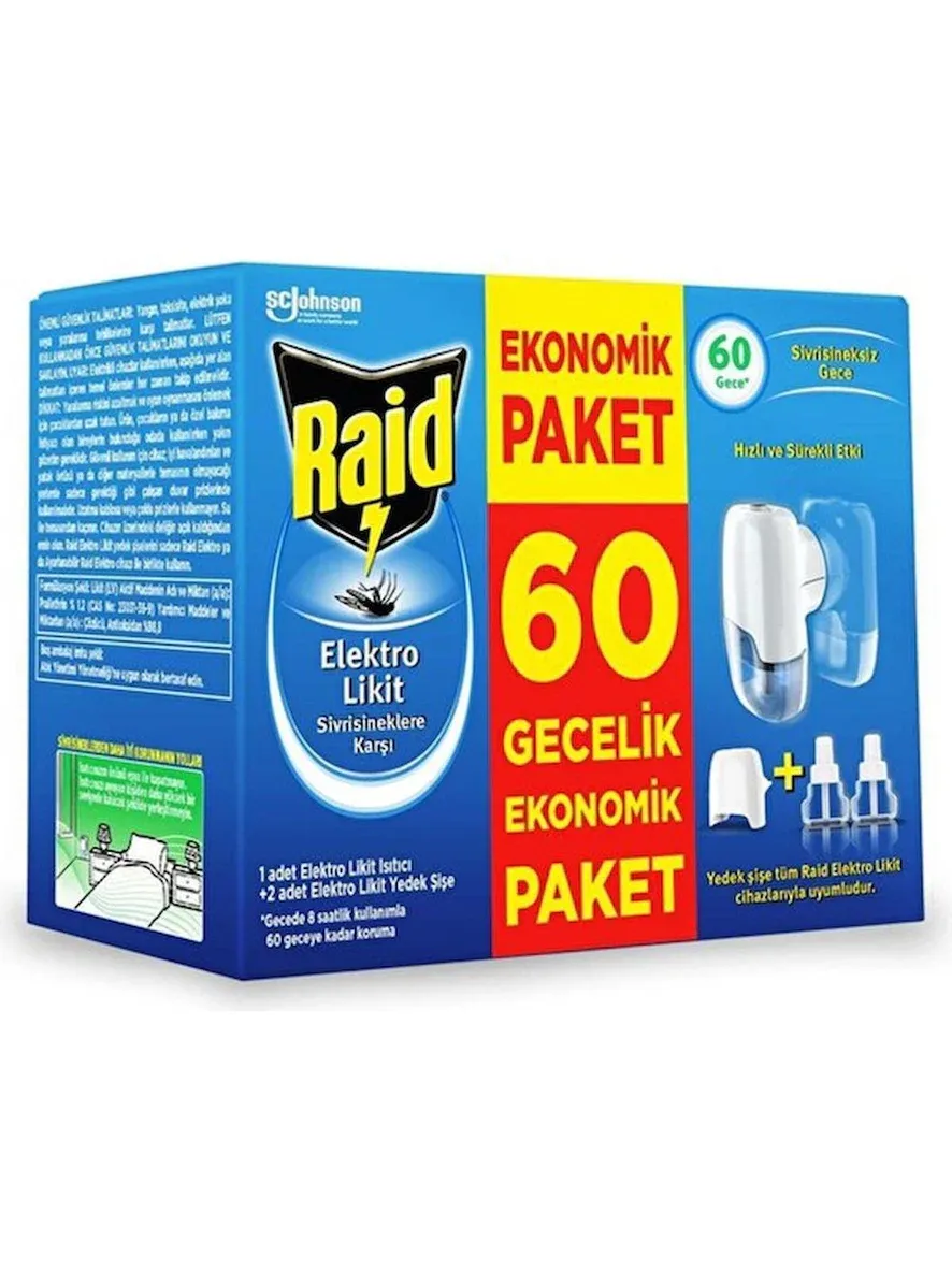 RAİD 60 GECE BAŞLIK+2 YEDEK ŞİŞE