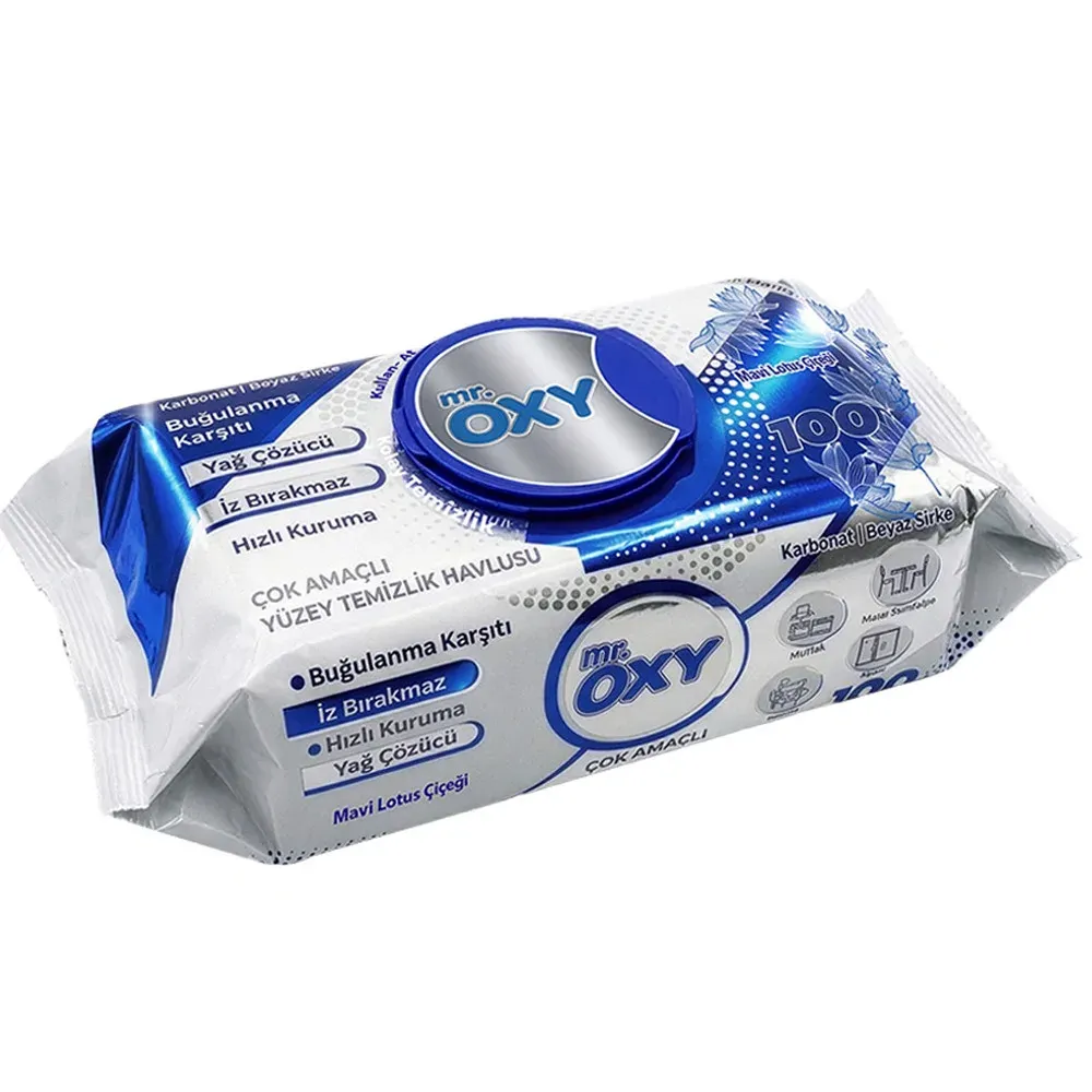 MR. OXY YÜZEY TEMİZLİK HAVLUSU 100 AD MAVİ LOTUS ÇİÇEĞİ