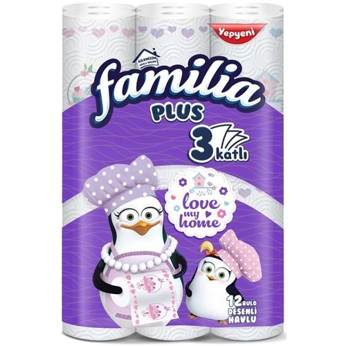 FAMILIA PLUS 3 KATLI DESENLI HAVLU 12*2