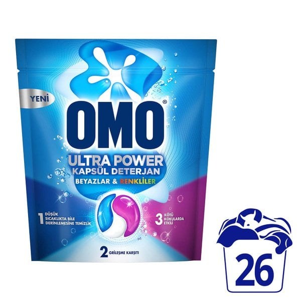 OMU ULTRA POWER BEYAZ VE RENKİ 26 YIKAMA