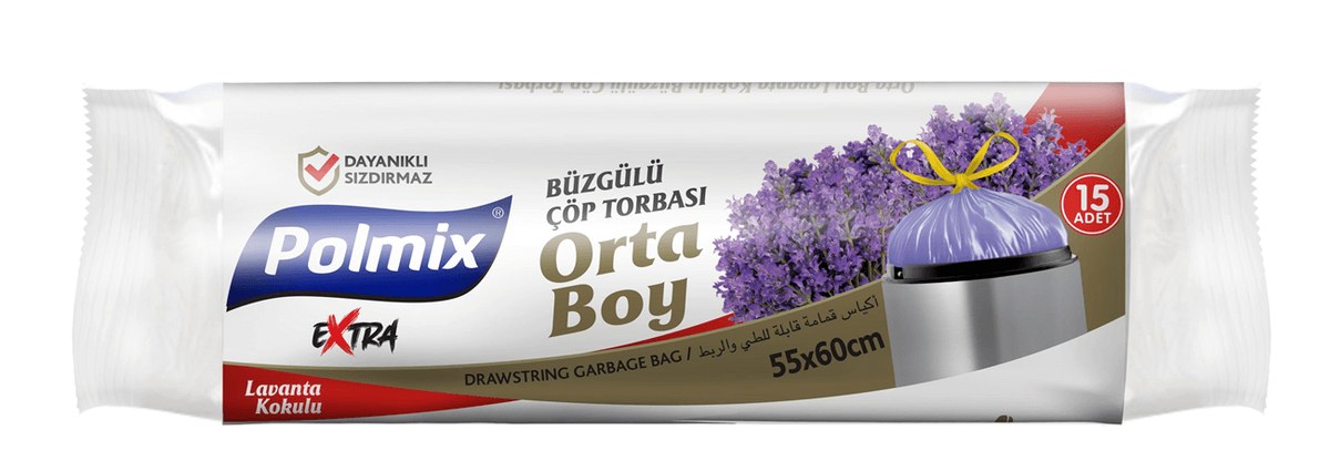 POLMİX BÜZGÜLÜ ORTA BOY ÇÖP POŞETİ LIMON