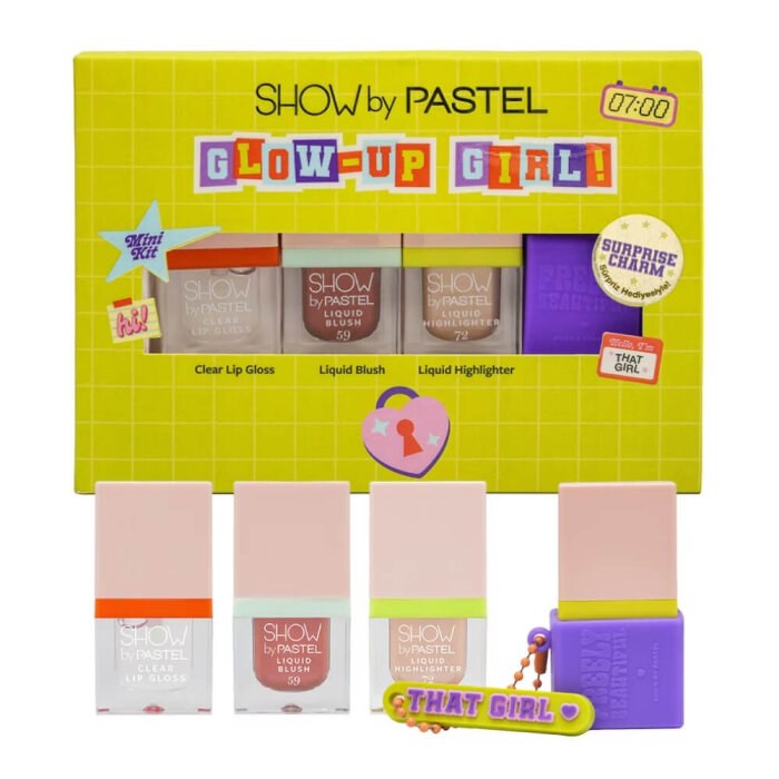 Show by Pastel Glow Up Girl Mini Makyaj Seti That Girl (Dudak Parlatıcısı + Allık + Highlighter)