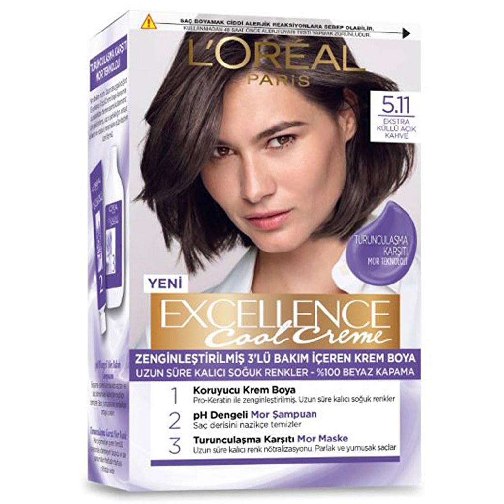 EXCELLENCE SAÇ BOYASI(5.11)*6(EKS.AÇIK KÜLLÜ KAHVE