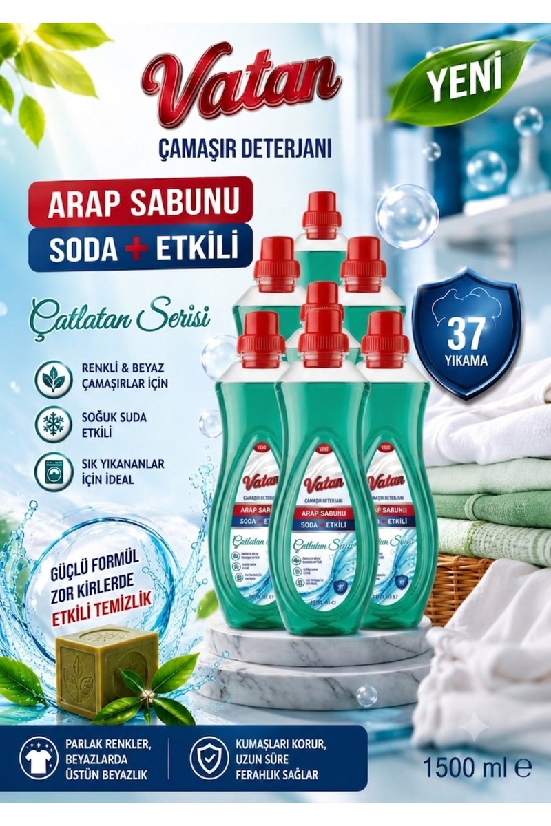 VATAN ARAP SABUNU SODA ETKİLİ 1500ML