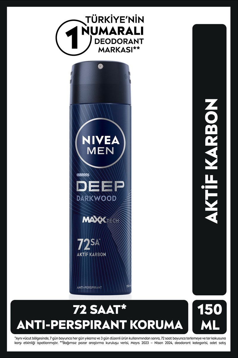 NIVEA DEODORANT MEN 150ML DEEP DIMENSION
