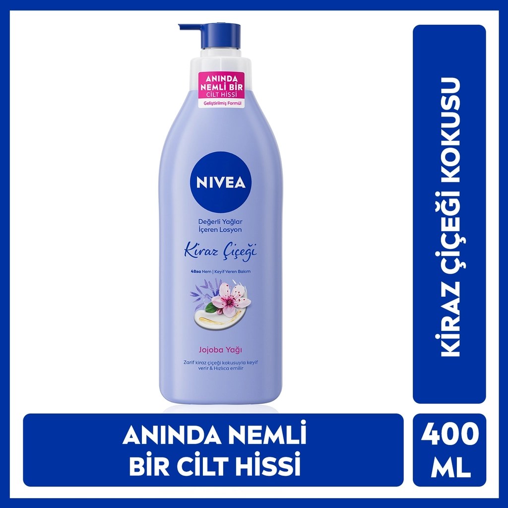 NIVEA VUCUT LOSYON PUMP KIRAZ CICEGI N/K CILT 400 ML