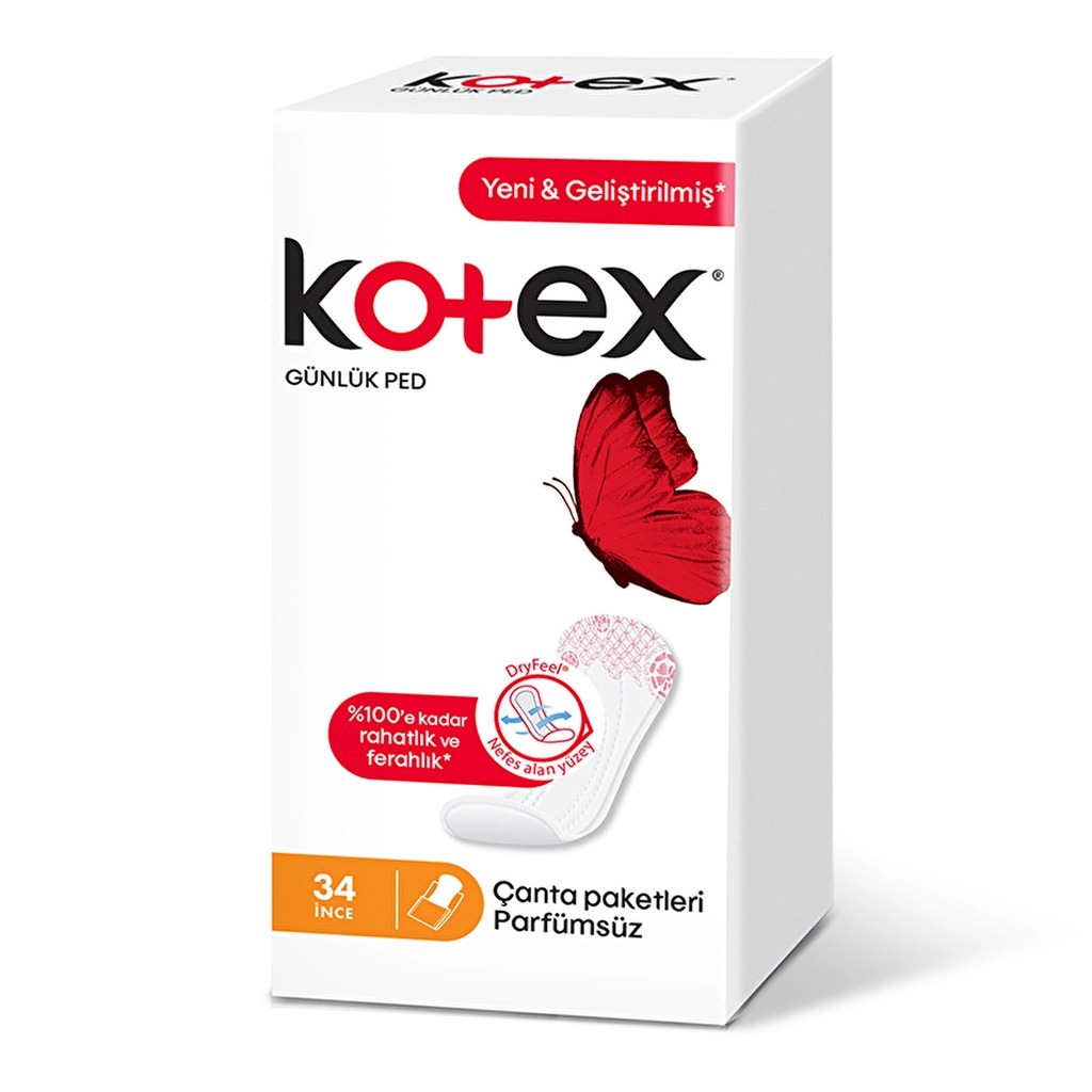 KOTEX GUNLUK PED 34 LU PARFUMSUZ