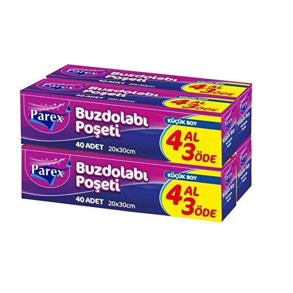 PAREX 4AL 3 ÖDE BUZDOLABI POŞET KÜÇÜK BOY 40 LI 1909374