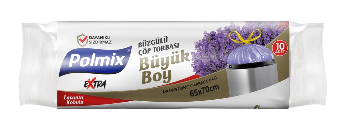 POLMİX BÜZGÜLÜ BÜYÜK  BOY ÇÖP POŞETİ LAVANTA 